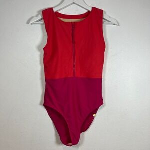 Summersalt The Front Flip One Piece Swimsuit Colorblock Hibiscus Fuchsia Size 4